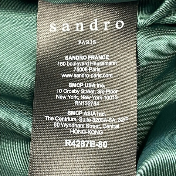 NWT Sandro Paris Romie Lace Mini Dress Mock Neck Open Back Green Sz 1 - Picture 14 of 16